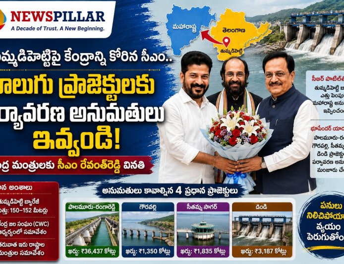 తుమ్మిడిహెట్టిపై కేంద్రాన్ని సాయం కోరిన సీఎం